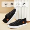 imageWomens Sneakers Canvas Shoes for Women Lace up Fashion Canvas Sneakers Classic Low Top Casual ShoesBlack