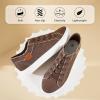 imageWomens Sneakers Canvas Shoes for Women Lace up Fashion Canvas Sneakers Classic Low Top Casual ShoesBrown