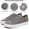 imageWomens Sneakers Canvas Shoes for Women Lace up Fashion Canvas Sneakers Classic Low Top Casual ShoesDark Grey