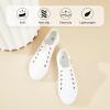 imageWomens Sneakers Canvas Shoes for Women Lace up Fashion Canvas Sneakers Classic Low Top Casual ShoesWhite