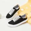 imageXRH Tennis Shoes Womens Low Top Casual Shoes for Women Lace Up Canvas Sneakers Comfortable Shoes for Women Walking ShoesBlack