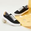 imageXRH Tennis Shoes Womens Low Top Casual Shoes for Women Lace Up Canvas Sneakers Comfortable Shoes for Women Walking ShoesBlack