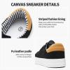 imageXRH Tennis Shoes Womens Low Top Casual Shoes for Women Lace Up Canvas Sneakers Comfortable Shoes for Women Walking ShoesBlack