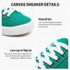 imageXRH Tennis Shoes Womens Low Top Casual Shoes for Women Lace Up Canvas Sneakers Comfortable Shoes for Women Walking ShoesGreen