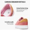 imageXRH Tennis Shoes Womens Low Top Casual Shoes for Women Lace Up Canvas Sneakers Comfortable Shoes for Women Walking ShoesPink