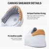 imageXRH Tennis Shoes Womens Low Top Casual Shoes for Women Lace Up Canvas Sneakers Comfortable Shoes for Women Walking ShoesWhite