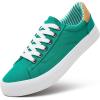 imageXRH Tennis Shoes Womens Low Top Casual Shoes for Women Lace Up Canvas Sneakers Comfortable Shoes for Women Walking ShoesGreen