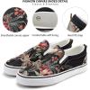 imageWomens Slip on Shoes Fashion Canvas Sneakers Low Top Casual Shoes Non Slip LoafersBlack Embroidery