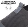imageXRH Womens White Slip On SneakersNon Slip Women Fashion Work ShoesLow top Casual ShoesDark Grey