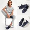 imageXRH Womens White Slip On SneakersNon Slip Women Fashion Work ShoesLow top Casual ShoesNavy