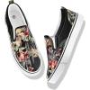 imageWomens Slip on Shoes Fashion Canvas Sneakers Low Top Casual Shoes Non Slip LoafersBlack Embroidery