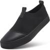 imageXRH Womens White Slip On SneakersNon Slip Women Fashion Work ShoesLow top Casual ShoesBlack