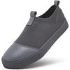 imageXRH Womens White Slip On SneakersNon Slip Women Fashion Work ShoesLow top Casual ShoesDark Grey