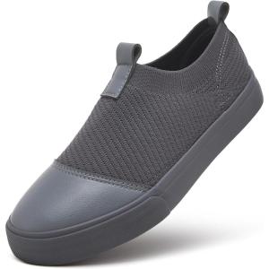 imageXRH Womens White Slip On SneakersNon Slip Women Fashion Work ShoesLow top Casual ShoesDark Grey