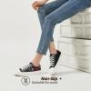 imageWomen Canvas Sneakers with Embroidered FlowerLace up White Tennis ShoesCasual Low Top Fashion SneakersBlack