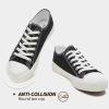 imageWomen Canvas Sneakers with Embroidered FlowerLace up White Tennis ShoesCasual Low Top Fashion SneakersBlack