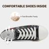image:imageWomen Canvas Sneakers with Embroidered FlowerLace up White Tennis ShoesCasual Low Top Fashion SneakersBlackUS75