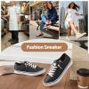 image:imageXRH Womens Slip on Shoes PU Leather Tennis Shoes Women Causal Sneakers Non Slip Work ShoeBlack