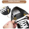 image:imageXRH Womens Slip on Shoes PU Leather Tennis Shoes Women Causal Sneakers Non Slip Work ShoeBlack