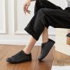 image:imageXRH Womens Slip on Shoes PU Leather Tennis Shoes Women Causal Sneakers Non Slip Work ShoeFull Black