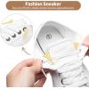 image:imageXRH Womens Slip on Shoes PU Leather Tennis Shoes Women Causal Sneakers Non Slip Work ShoeWhite