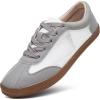 image:imageXRH Womens Tennis Shoes Lightweight Casual Shoes Mesh Breathable Walking Shoe for Women Low Top SneakersGrey White