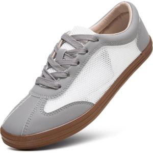 image:imageXRH Womens Tennis Shoes Lightweight Casual Shoes Mesh Breathable Walking Shoe for Women Low Top SneakersGrey White