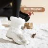 image:imageXRH Womens Black Waterproof Snow Boots Winter Mid Calf Fur Lined Boots for Women NonSlip Fuzzy Platform Booties for Cold WeatherWhite